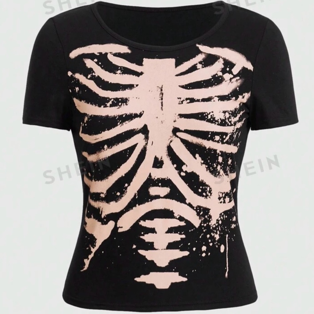Skeleton Print Tee (L)
